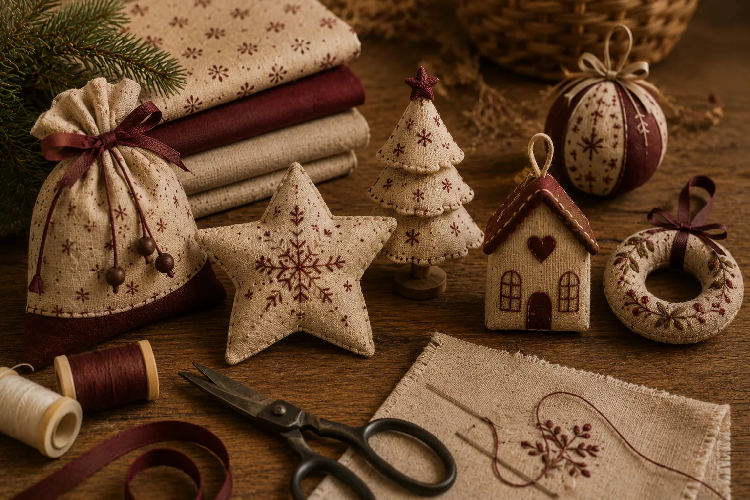 Décorations de Noël en tissu